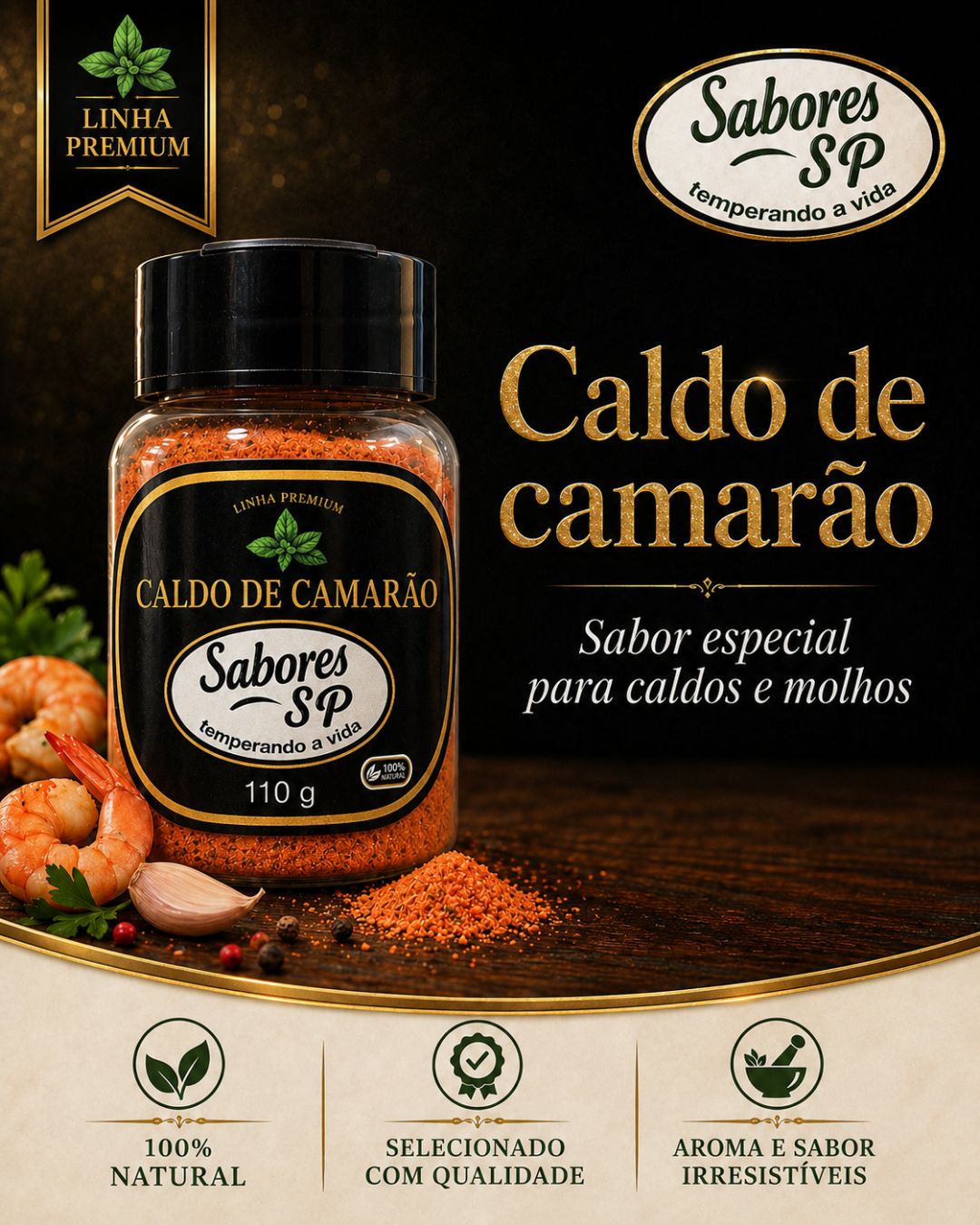 Caldo de Camarão Sabores São Paulo — tempero premium 110 g