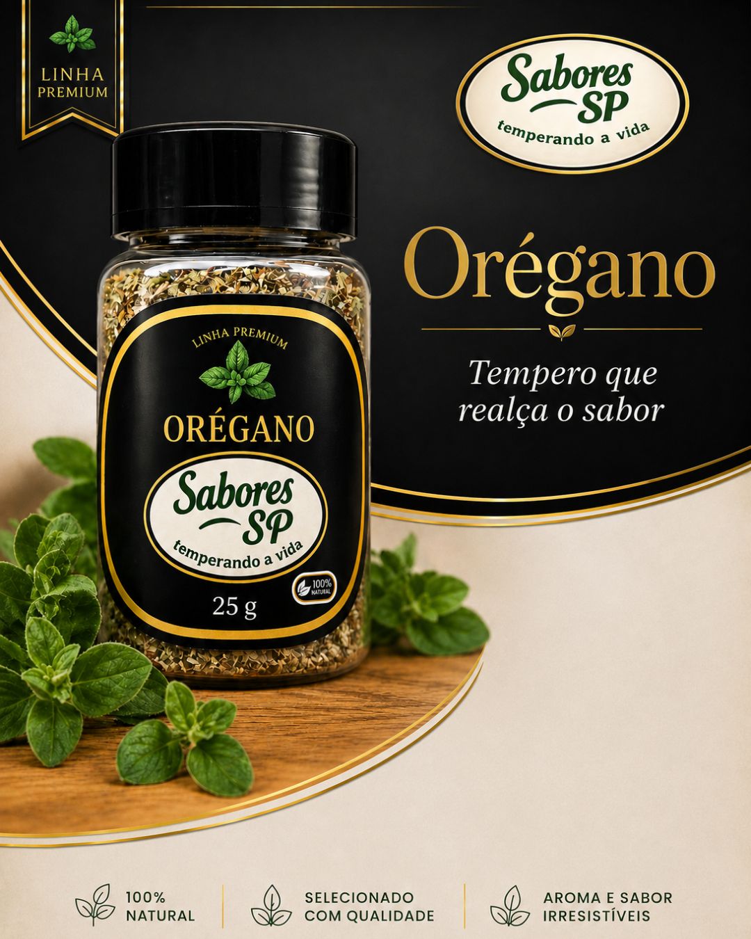 Orégano Sabores São Paulo — tempero premium 25 g