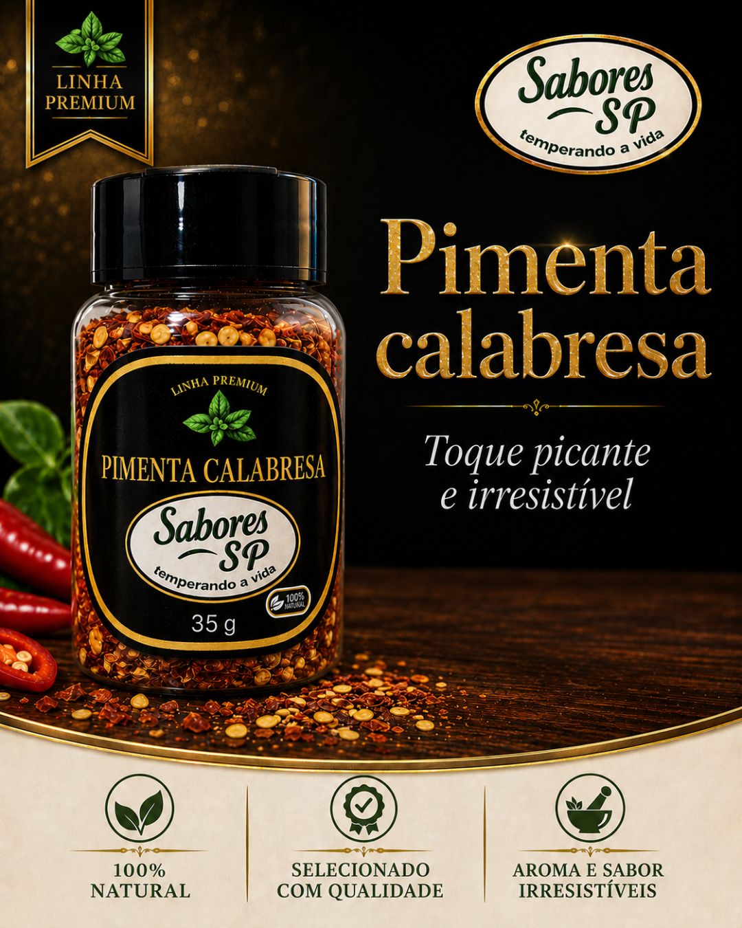Pimenta Calabresa Sabores São Paulo — tempero premium 35 g