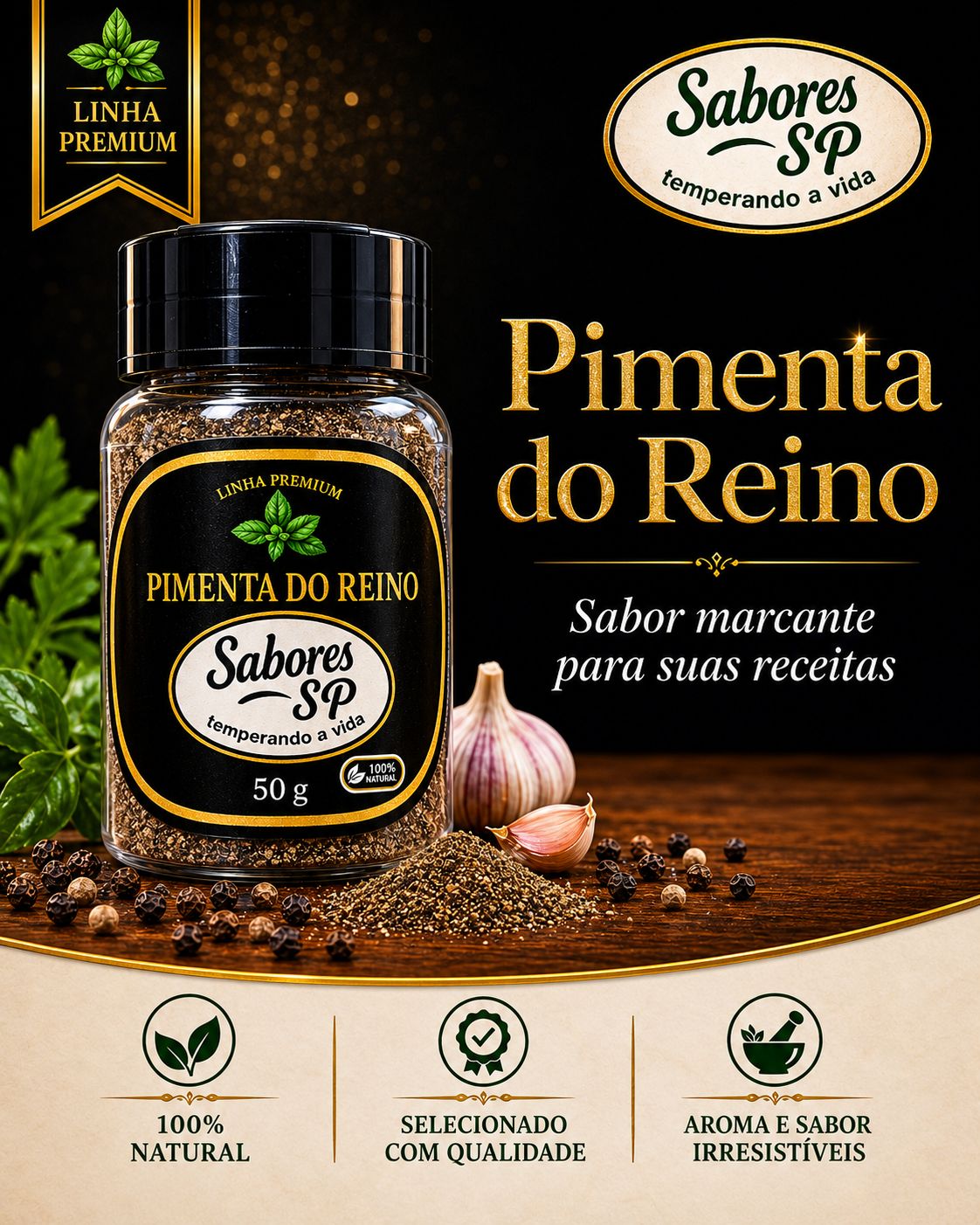 Pimenta do Reino Sabores São Paulo — tempero premium 50 g
